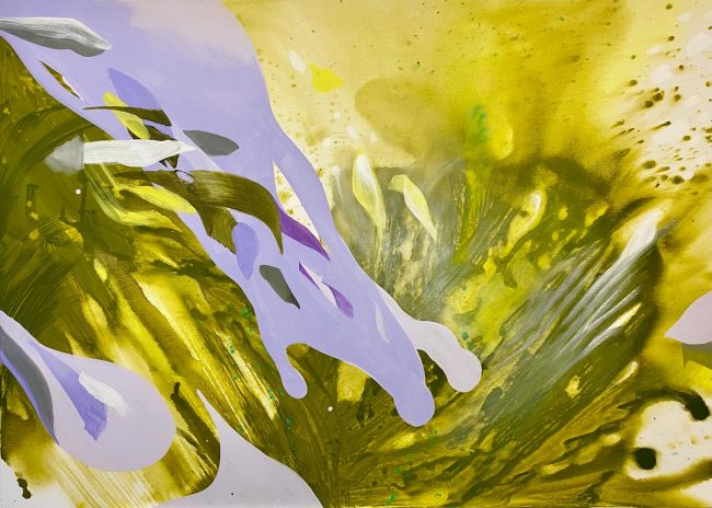 Anne-Jannick, Sonnengesprenkelt, Acryl auf Leinwand, 100 x 140 cm, 2024