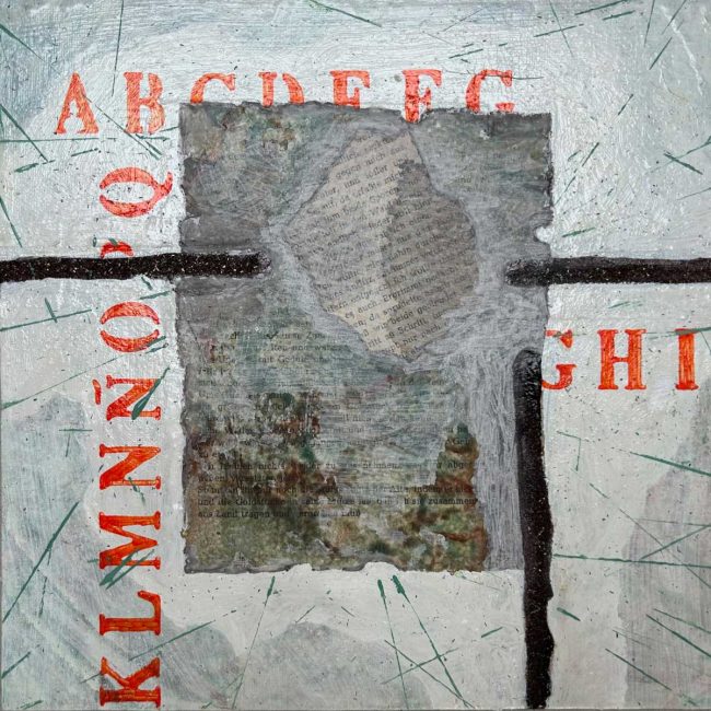 Christiane Heetmann: "o.T." Mixed Media. gerahmt 35 x 35 cm, 2023. Heetmann