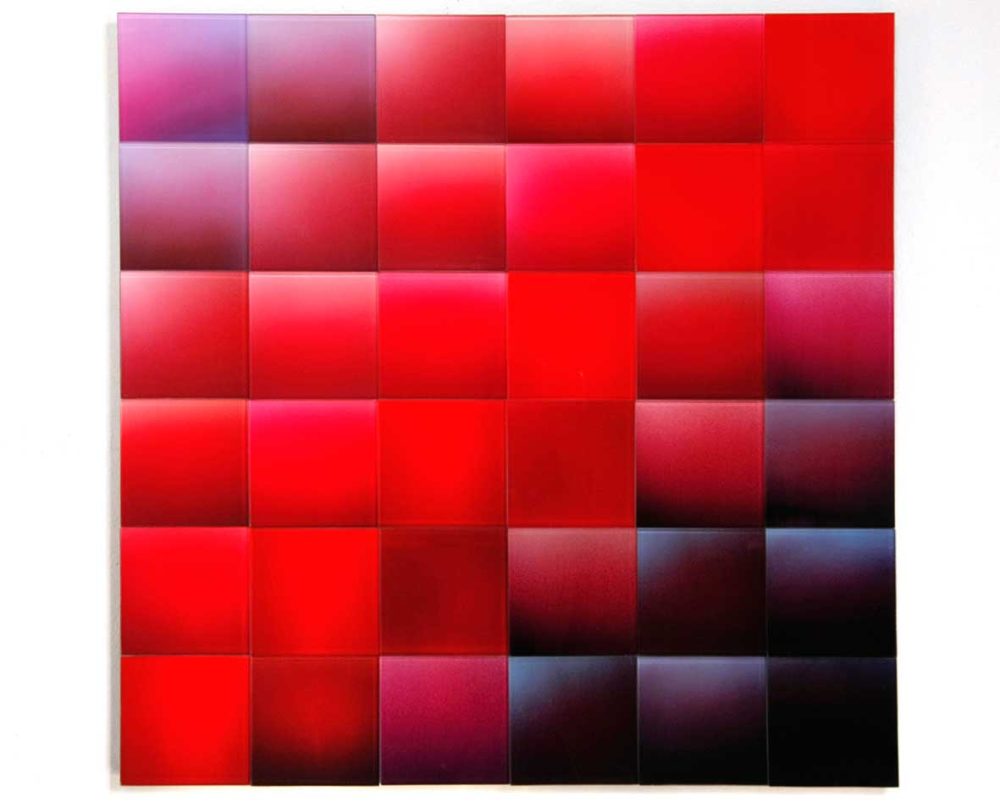 Elly Valk-Verheijen, R-Quadrat, Inkjet Print Plexiglas/Aluminium, 60x60 cm, 2024, VG Bild-Kunst 2024