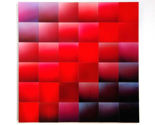 Elly Valk-Verheijen, R-Quadrat, Inkjet Print Plexiglas/Aluminium, 60x60 cm, 2024, VG Bild-Kunst 2024