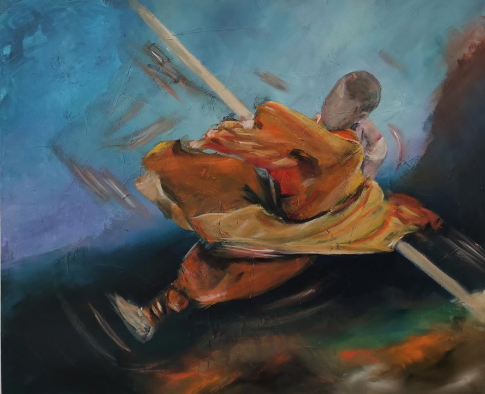 Beate Wolf, dynamik 1, Acryl auf Leinwand, 2024