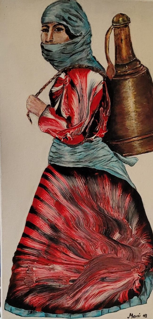 Mossi Krane, Wasserträgerin Malerei