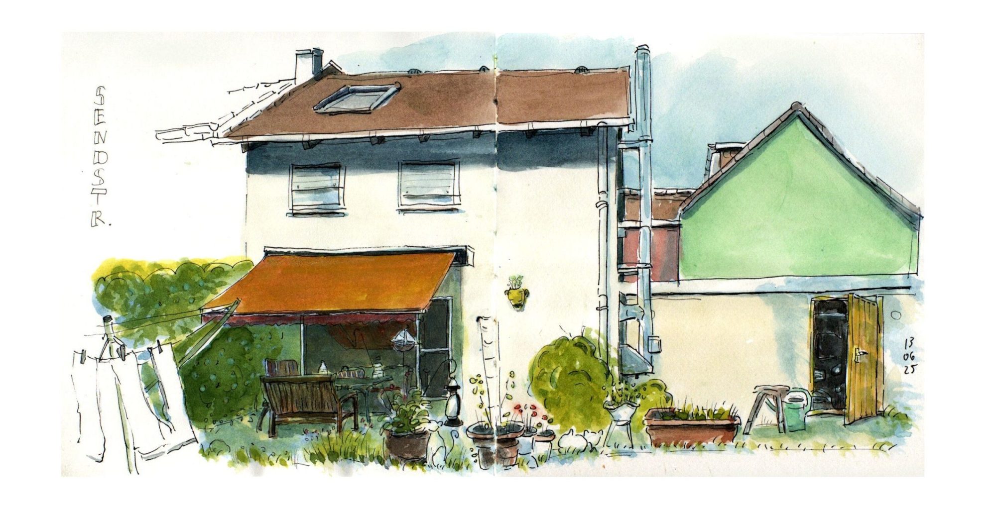 Volker Krieger, Aquarell im Skizzenbuch