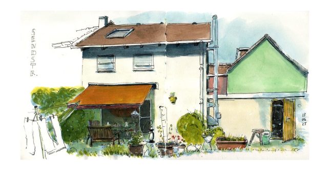 Volker Krieger, Aquarell im Skizzenbuch